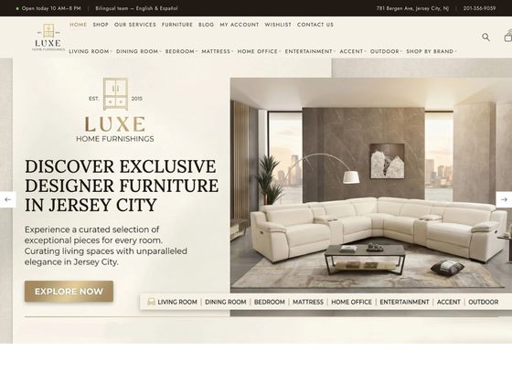 Luxe Home Furnishings storefront